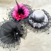 1Pc Flower Feather Headwear Hair Accessories Pearl Beaded Decor Girl Children's Fascinator Hat Hair Clips
