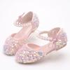 New Spring and Autumn Girls' Princess Shoes Korean Style Baby Girl Bowknot Sequin Closed-Toe Sandals Soft Sole Dance Performance Shoes