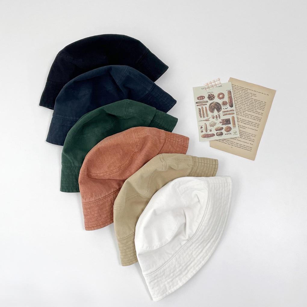 Women's and Men's Autumn Washed Plain Bucket Hat