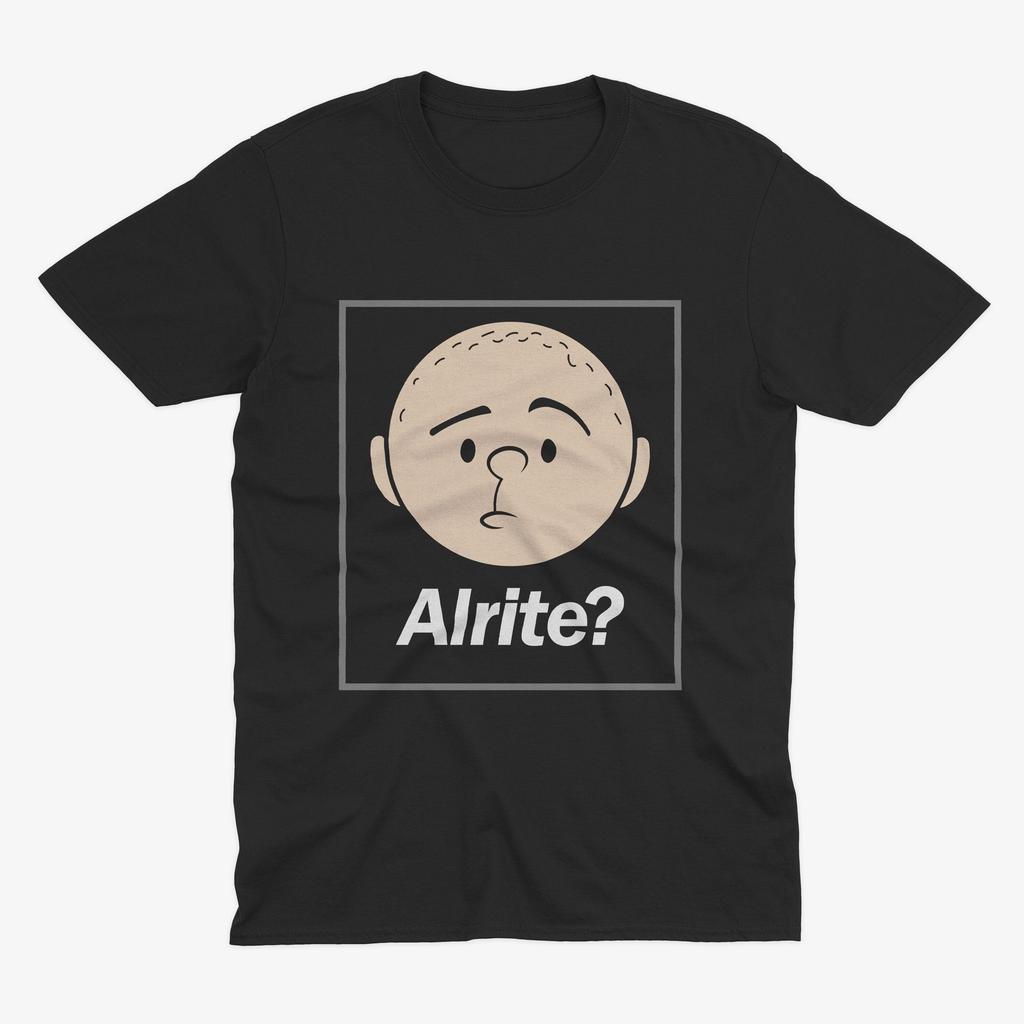 Karl Pilkington 'Alrite?' T Shirt - An Idiot Abroad T Shirt, Karl Pilkington T Shirt, The Ricky Gervais Show Monkey News