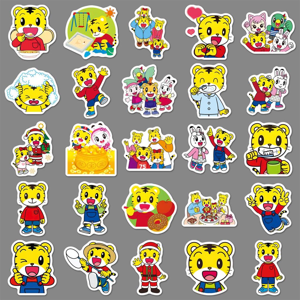 50 Qiaohu Cartoon Tiger Stickers - Creative, Cute, Waterproof for DIY Decor, Thermos Cups, Storage Boxes