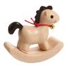 Wooden Material Wooden Rocking Horse Vintage Style Nordic Design Miniature Rocking Horse Miniature Size Carved Design