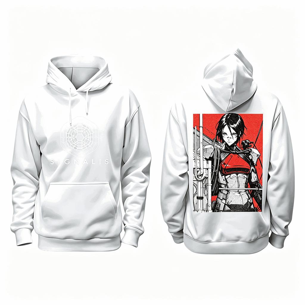 SIGNALIS Elster Replika Graphic Hoodie Unisex Casual Pullover Sweatshirt Horror Game Fans Long Sleeve Loose Streetwear Hooded Tops Men Women