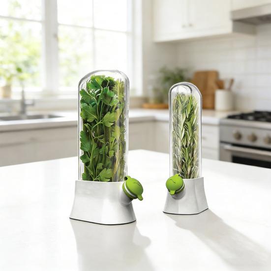 Refrigerator Herb Storage Box Upright Cilantro Storage Container Parsley Preservation Box Keeps