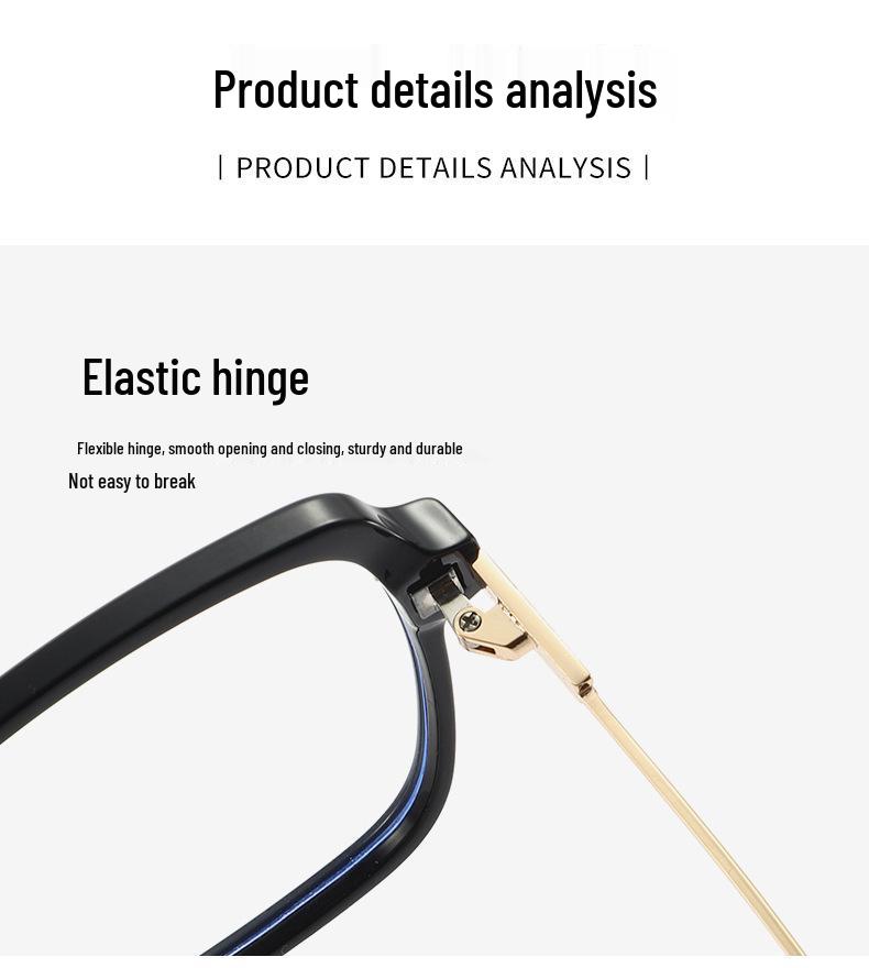 Retro TR Large Frame Flat Lenses Men's Anti-Blue Light Glasses