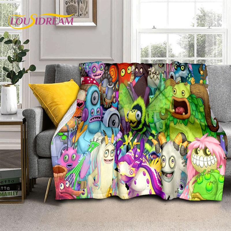 Cartoon Video Music Game My Singing Monsters 3D Blanket,Soft Throw Blanket for Home Bedroom Bed Sofa Picnic Travel Blanket Kids