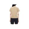 FILA Fusion Plain Letter Logo Skateboard Sports Knit T-Shirt Women tops Beige T11W231107FLK