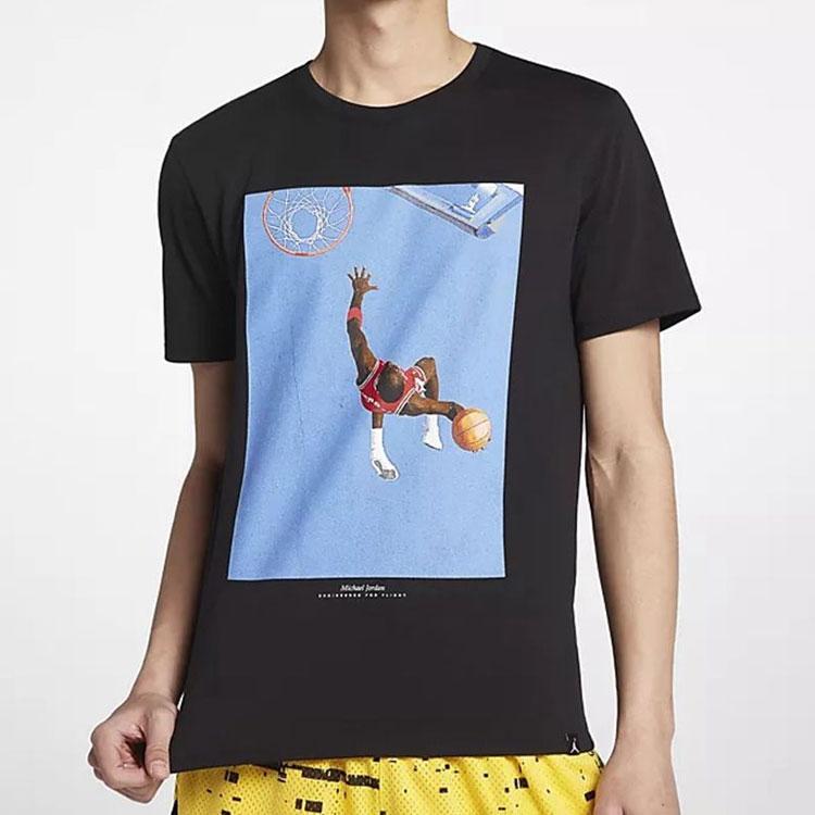 Air Jordan Slam Dunk Photo Print Sports Short Sleeve T-Shirt Men Tops Black 915935-010