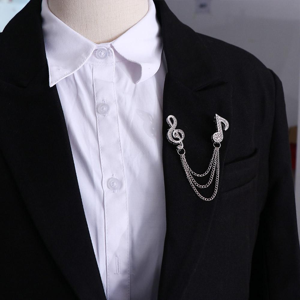 Pin Zinc Zinc Alloy Clothes Accessories Sweater Coat Collar Pin Korean Style Badge Musical Note Brooch