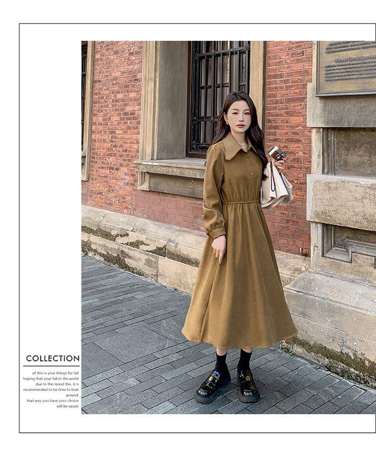 Women's Spring 2024 Long Sleeve Shirt Dress with Fashionable Vest - Two-Piece Set