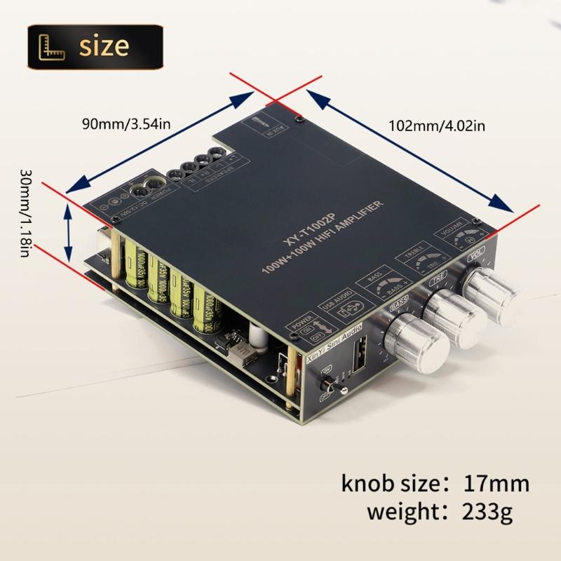 T1002P 100W x2 Digital Amplifier Board TPA3221 and 3116 Powerful Output And Bass Treble Adjustment For Home Theater