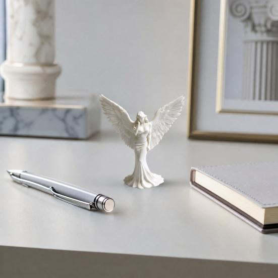 3D Printed Elegant Angel Figurine with Large Wings Decorative Angel Statue Angel Art