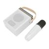 Karaoke Machine Set with RGB Light Rechargeable Bluetooth Speaker with 1 Wireless Microphone for Home Party KTV White