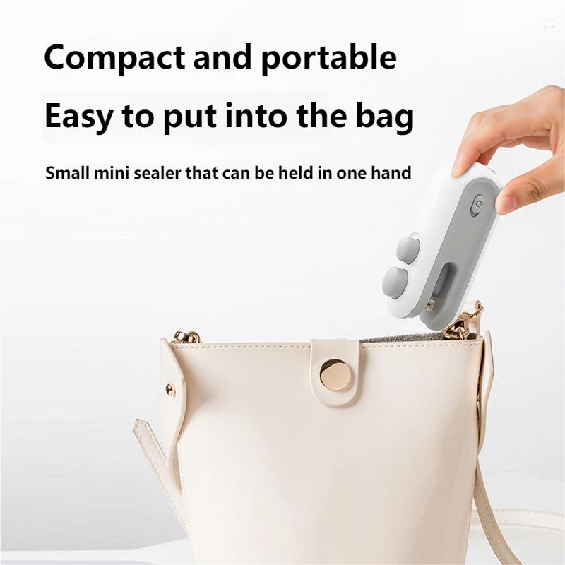 Mini Sealing Machine USB Rechargable Heat Sealer Storage Bag Plastic Package Food Sealer Clip Bag Handheld Food Heat Sealer