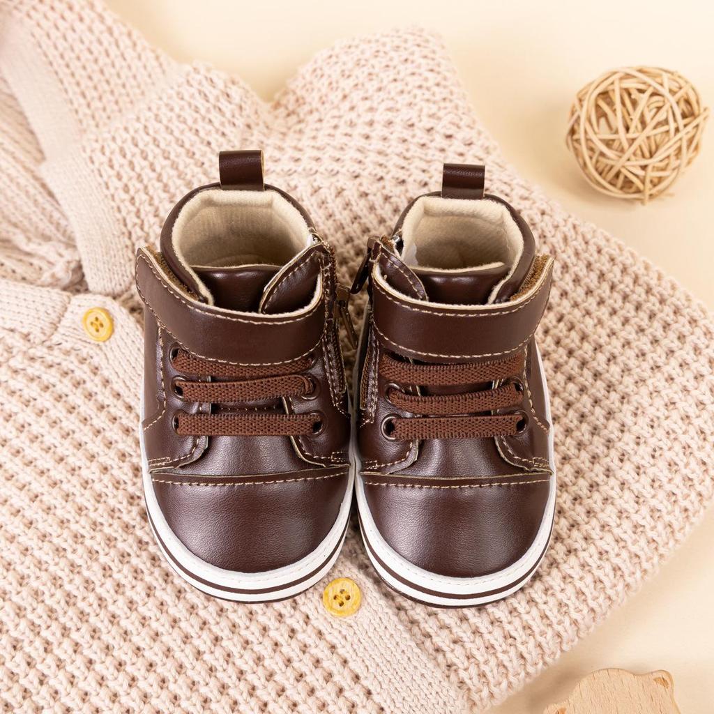 PU-Softsohlen High-Top-Sneaker für Babys (0-12 Monate)