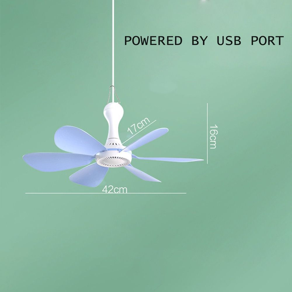 Silent For Camping Dormitory Tent Hanging Fan Ceiling Canopy Fan Usb Powered 6 Leaves