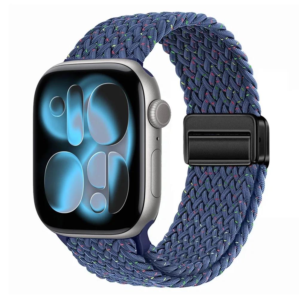 Nylon Strap for Apple Watch 11 10 46mm 42mm/Ultra 3 2 1 49mm Magnetic buckle Wristband iWatch 9 8 7 6 5 4 SE 45mm 44mm 41mm 40mm