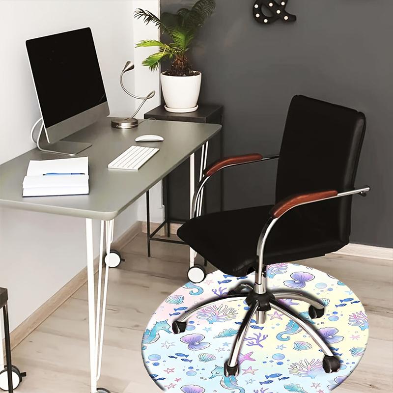

1PC Seahorse Oceanic Non-Slip Floor Round carpet, Office, family, bedroom, Large Area Rug Indoor Rugs, Vibrant Colors-Z0463 80cm by 80cm