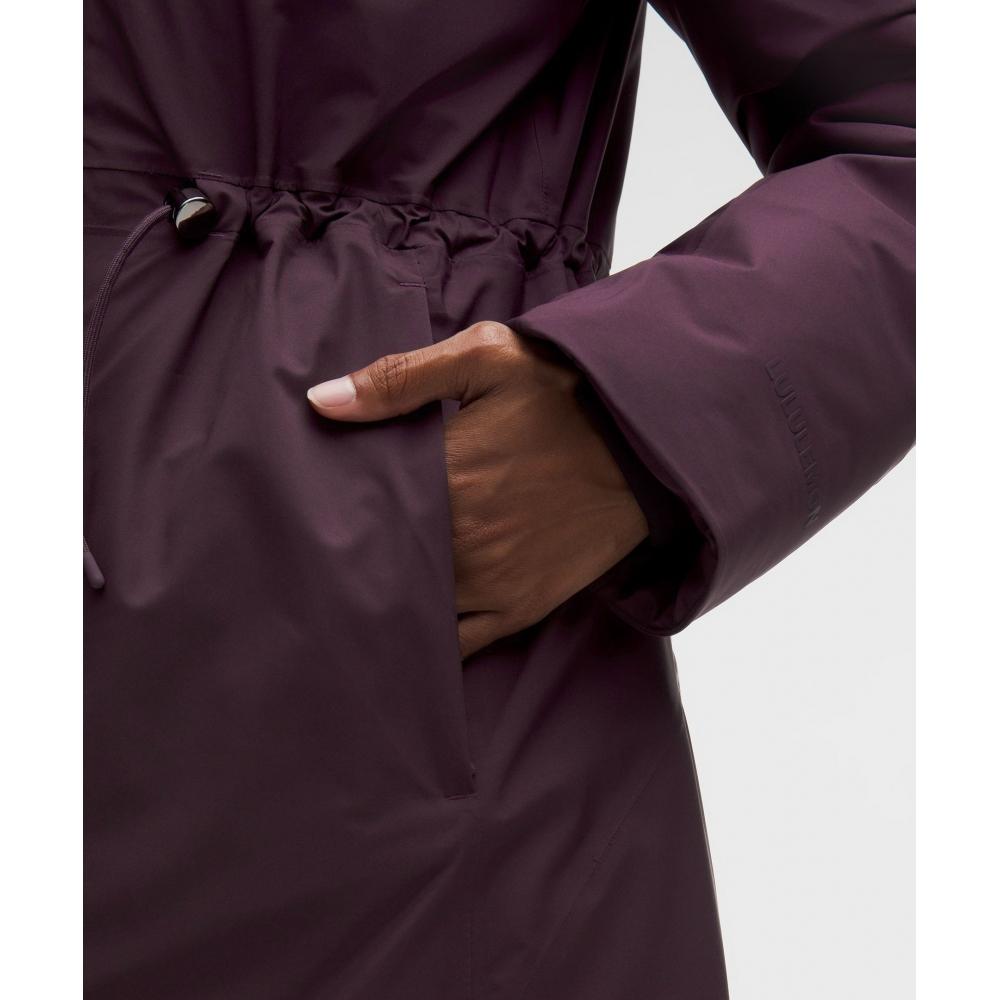 Lululemon Waterproof Insulated Cinch Waist Parka Black Plum