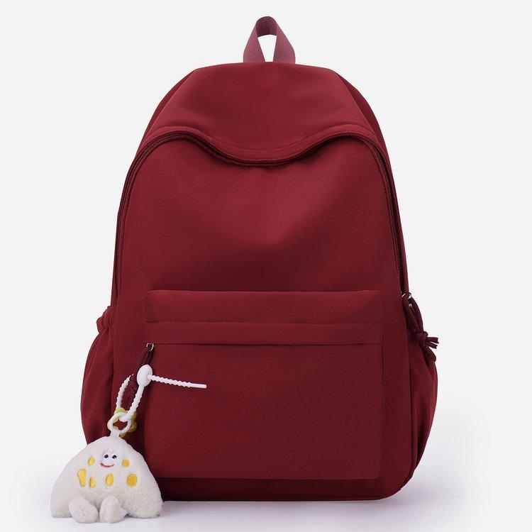 Schoolbag New Lightweight Schoolbag College Students Large Capacity Simple High Value Solid Color Lightweight High School Students Versatile Backpack