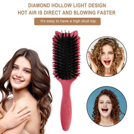 Cat Ear Curl Defining Brush Scalp Massage Reduces Frizz Anti-static Hair Comb Portable Men Women Hair Volumizing Detangling Bristles Brush