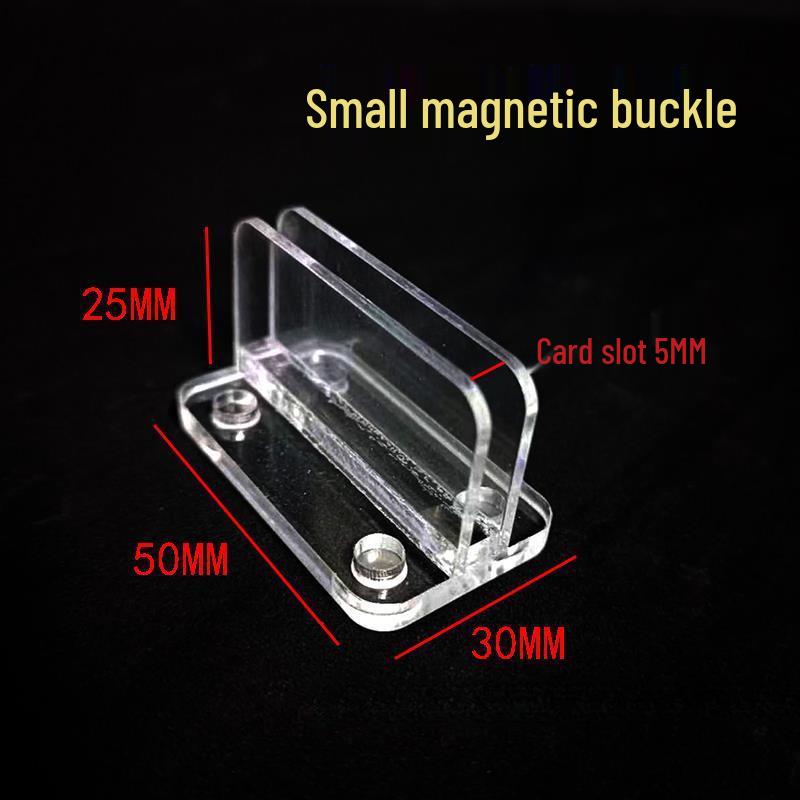 Acrylic Magnetic Clip for Signs - Transparent Plastic Snap Holder for Shelves