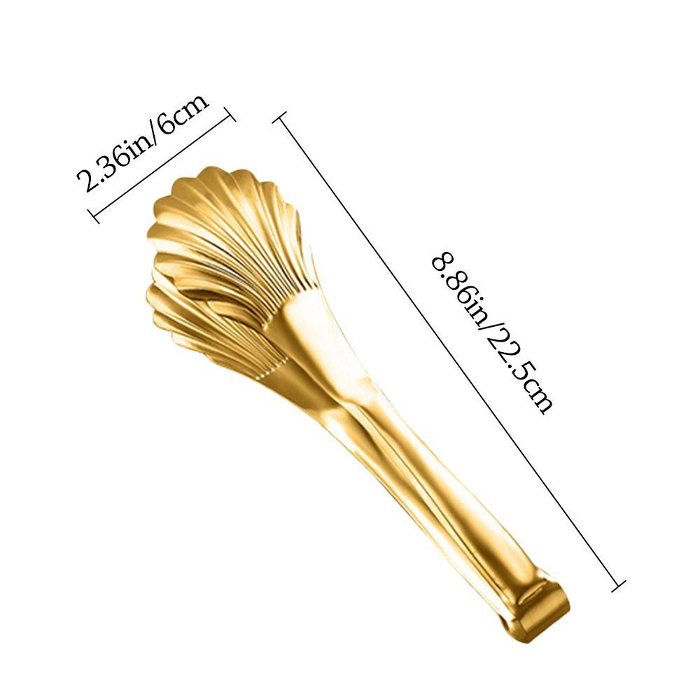 Creative Stainless Steel Food Tongs Shell Shape Non-Slip BBQ Clip Meat Salad Bread Barbecue Kitchen Accessories