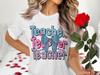 Groovy Teacher T-Shirt with Bow Design | Daisy Pencil | Bella 3001