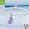 S925 Silver Gradient Purple Butterfly Pendant Bracelet
