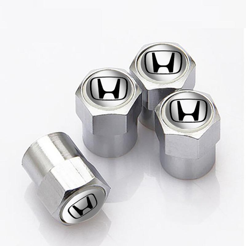 For Honda aride134Pcs Metal Tire Valve Cap Car Tyre Air Stems Cover Accessories For Honda Civic FIT Accord Prelude CRV 5th City CRZ CRX Jazz HRV