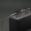 Fashion Square Rimless Women Sunglasses Mirror Classic Vintage Metal Frame Eyewear Men Female Luxury Sun Glasses Uv400