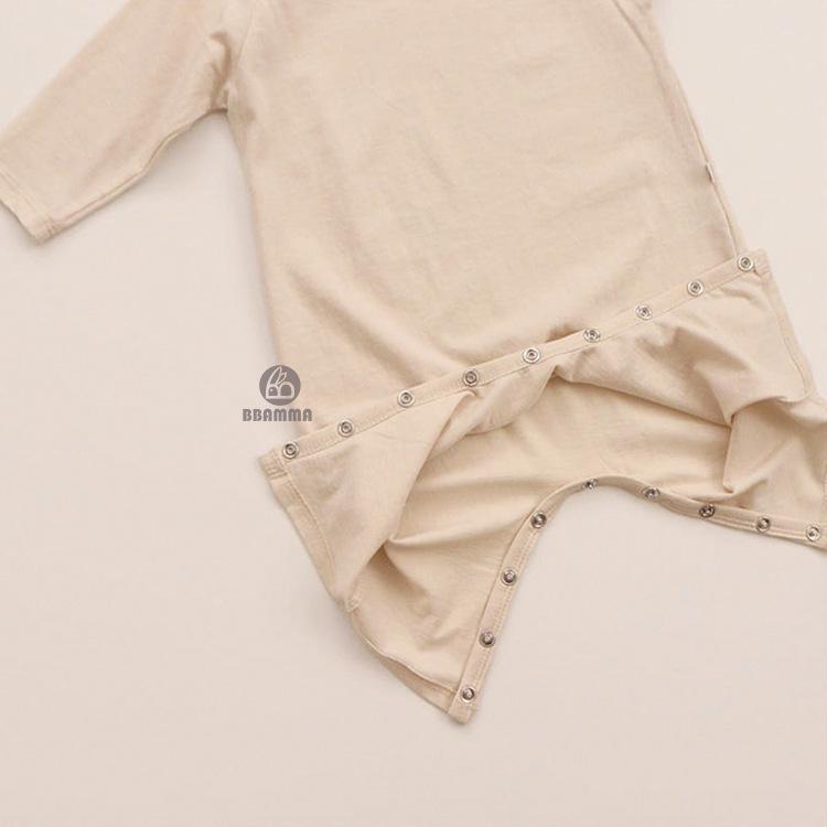 2025 Autumn Korean Baby Solid Color Long Sleeve Bodysuit Romper with Newborn Diaper Cover