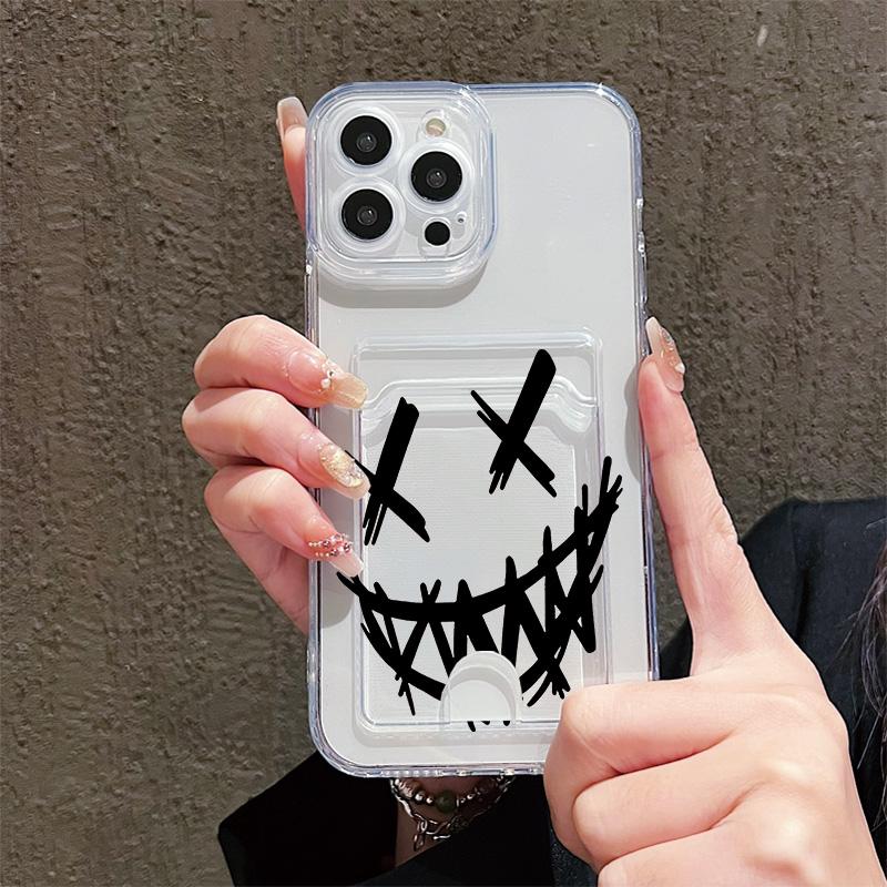 Držák na karty Silikonová peněženka Kapsa Pouzdro Pro iPhone 14 16 15 Max Infinix Note 30 Xiaomi 11T 13T 14T Samsung S23 S24 S25 Kryt Průhledný Nárazník na telefon