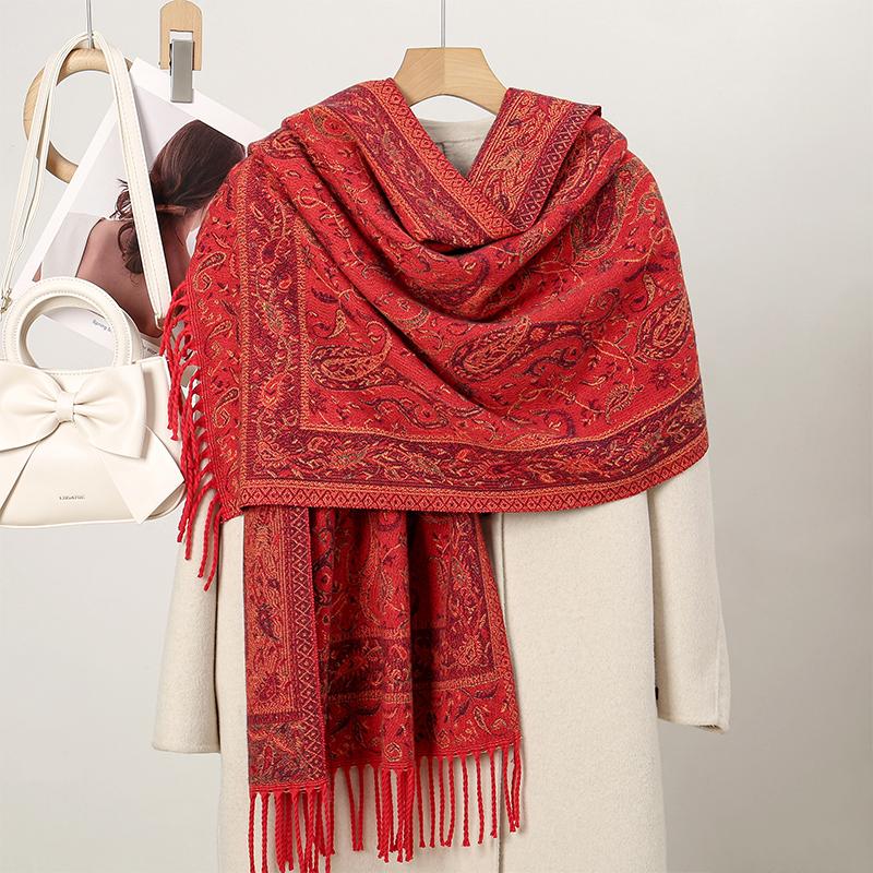 New Shawl Warm Winter Scarf Hijab Women Print Paisley Cashmere Pashmina Thick Wrap Head Neck Foulard Luxury  Blanket Echarpe