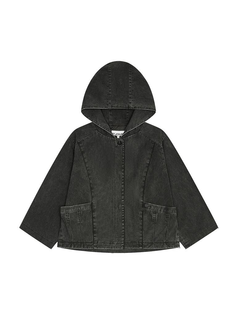 TUOMIO Washed Cape Jacket [Charcoal]