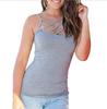 Sexy Criss Cross Front Spaghetti Strap Basic Tank Tops Solid Sleeveless Tops for Women