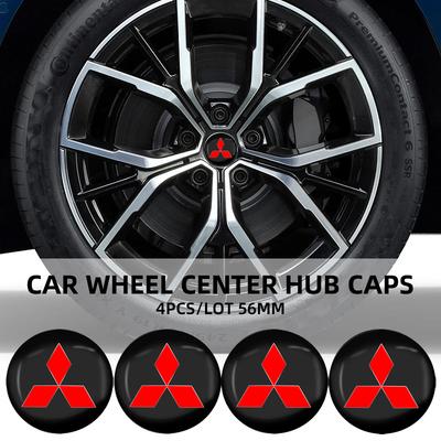 4pcs 56mm Car Tyre Wheel Center Hub Cap Badge Stickers For Outlander Lancer 10 9 ASX RALLIART Eclipse L200 Pajero