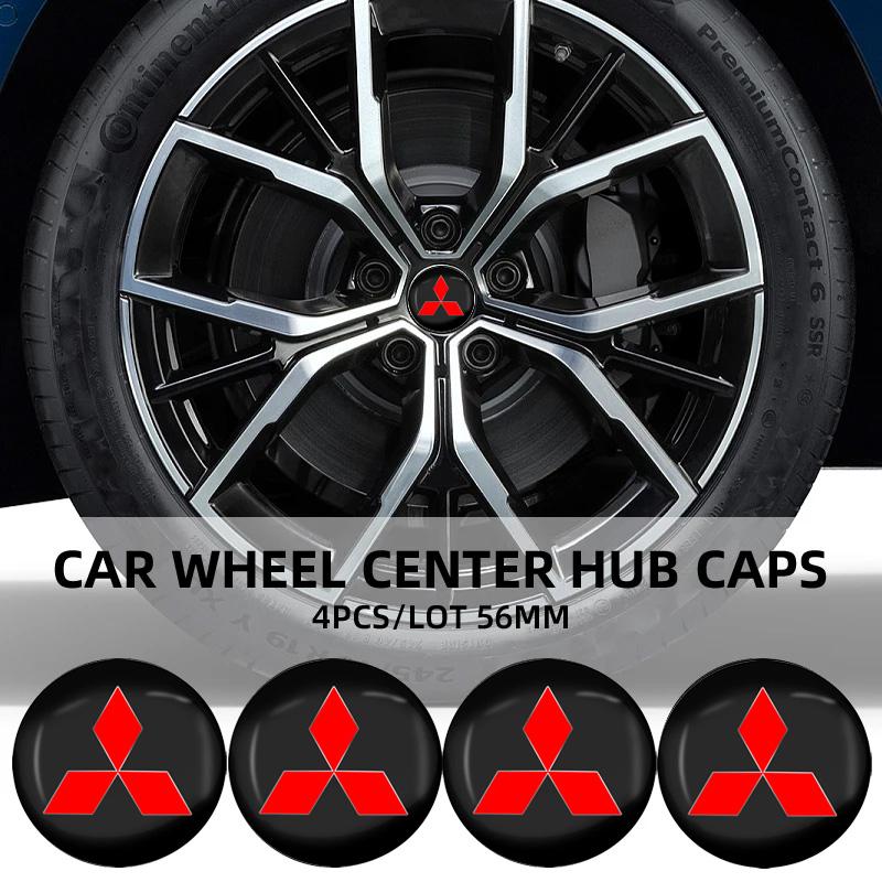4pcs 56mm Car Tyre Wheel Center Hub Cap Badge Stickers For Mitsubishi Outlander Lancer 10 9 ASX RALLIART Eclipse L200 Pajero Wszm26