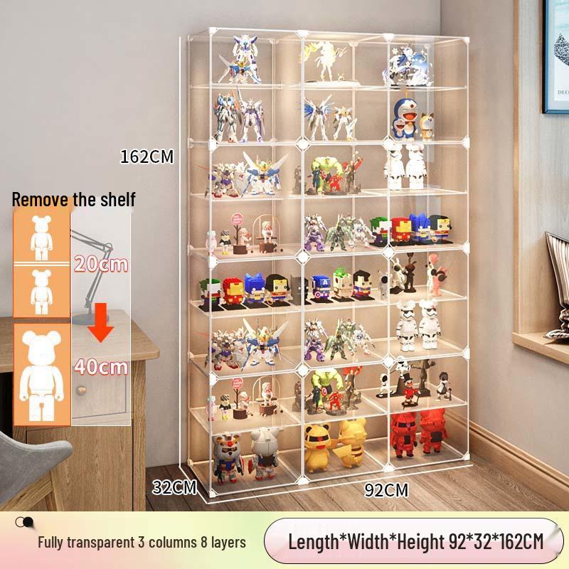 Transparent Lego Brick Display Cabinet: Dustproof Acrylic Storage for Figurines