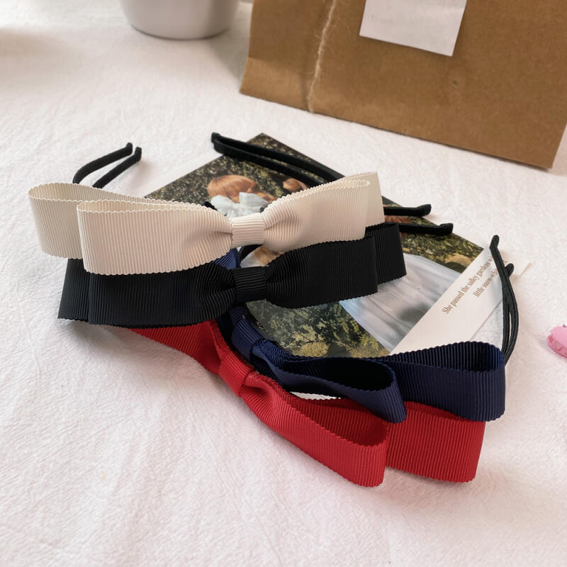 Jenny Gold Ribbon Headband High Teen Point Hairband Navy