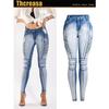 Calças Jeans Skinny de Lápis Emagrecedoras Femininas Estilo Europeu-Americano