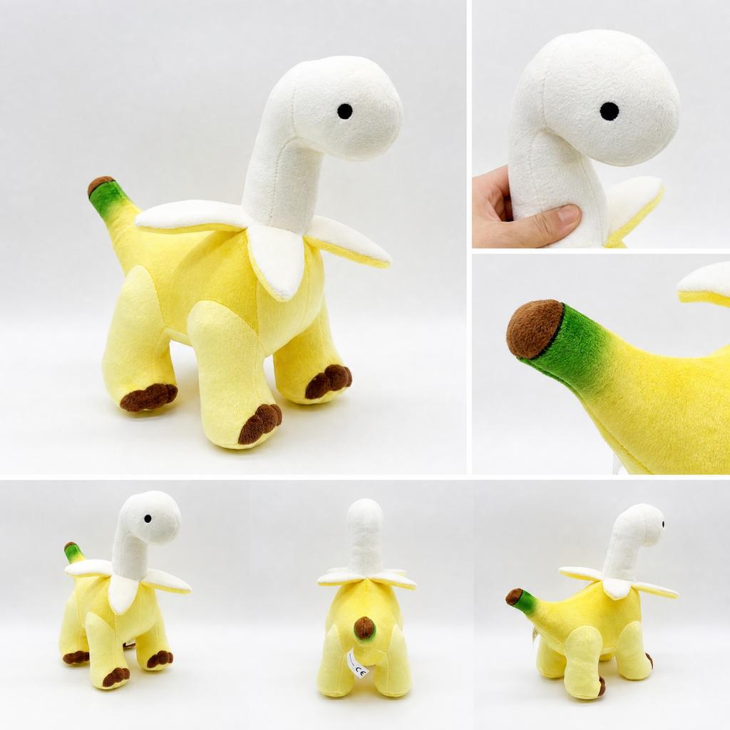 Soft Dinosaur Plush Toy with Peel Collar, Cute Yellow Dinosaur Stuffed Animal, Fun Gift for Kids