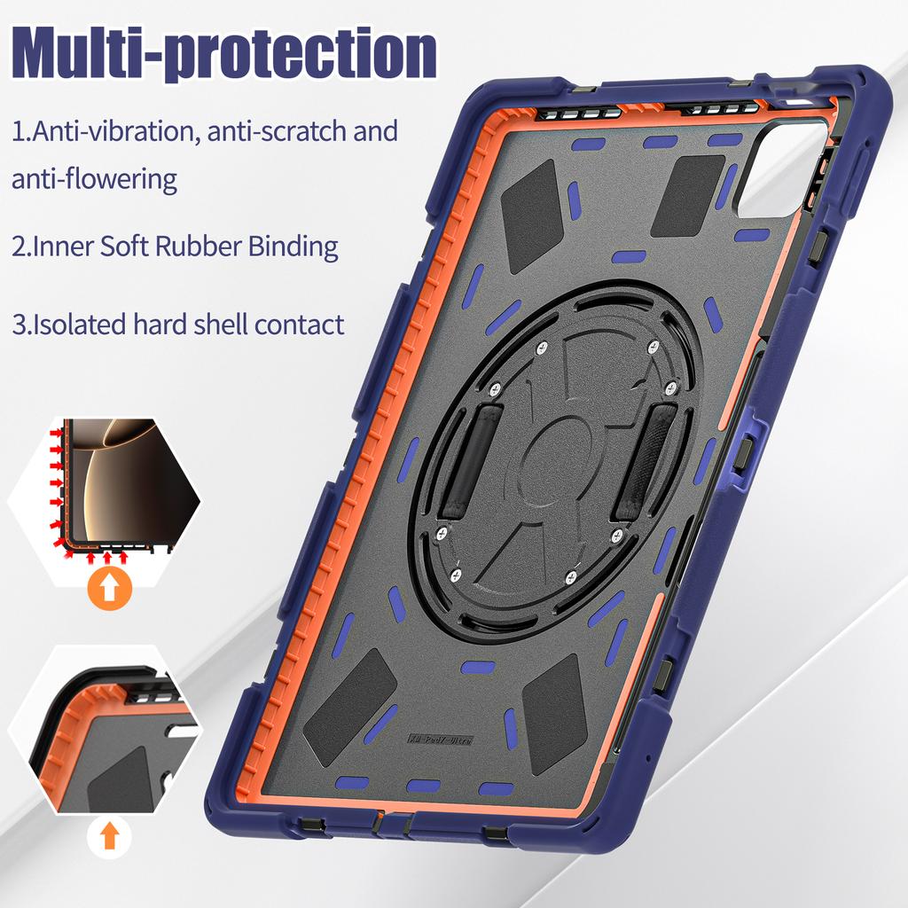 For Xiaomi Pad 7 Ultra Kickstand Case TPU PC Silicone Tablet Cover with Shoulder Strap