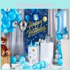 Navy Gold Blue Happy Birthday Door Banner Cover For Festival Backg Photography
