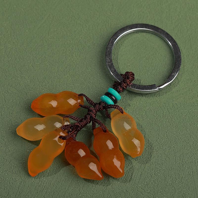 Chalcedony Pixiu Wealth Keychain & Agate Peace Buckle Pendant