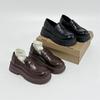 Fashion black British style platform small leather shoes women's 2025 new autumn and winter versatile skirt with one pedal loafers