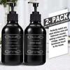 500ML/16.9OZ 2PCS Shampoo Body Wash Dispenser Hand Soap and Dish Soap Dispenser with Pump Soap Bathroom Bottle with 6 Waterproof Labels