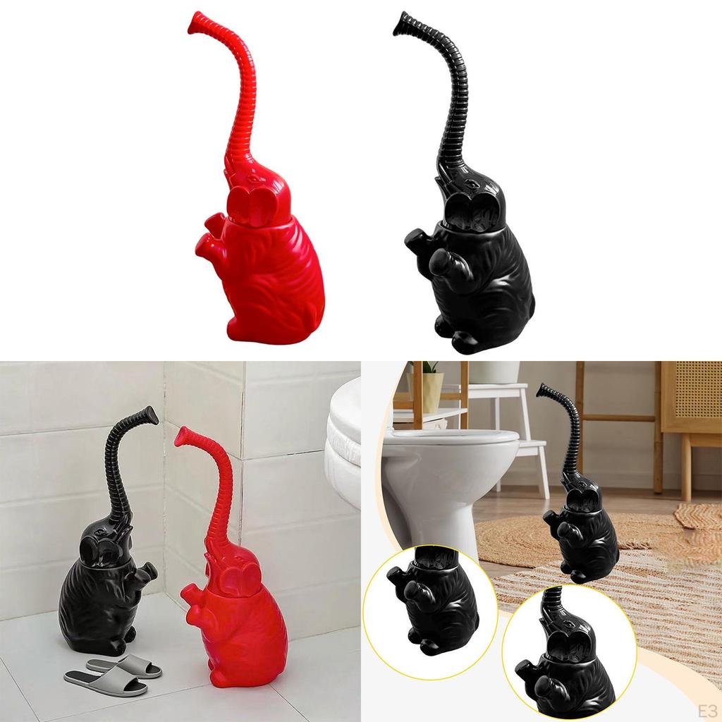 Elephant Shape Toilet Brush with Holder Long Handle Accessories Bathroom Cleaning Tool