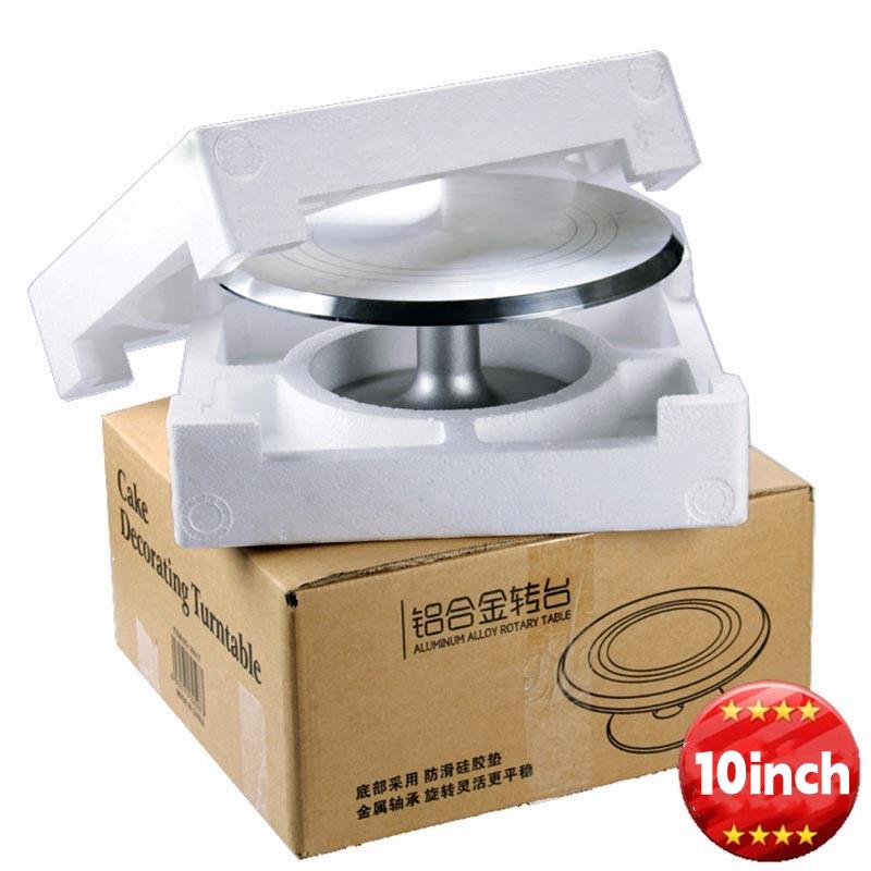 Aluminum Alloy 10 inch Cake Turntable,Circular Flower Mounting Cake Turntable,High Body Turntable Flower Household Baking Tool