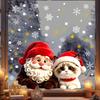 Seasonal Home Decor for Windows Christmas Santa Claus & Cat Static Window Clings, PVC Waterproof Glass Stickers, Reusable Film Decorative Decals Doors